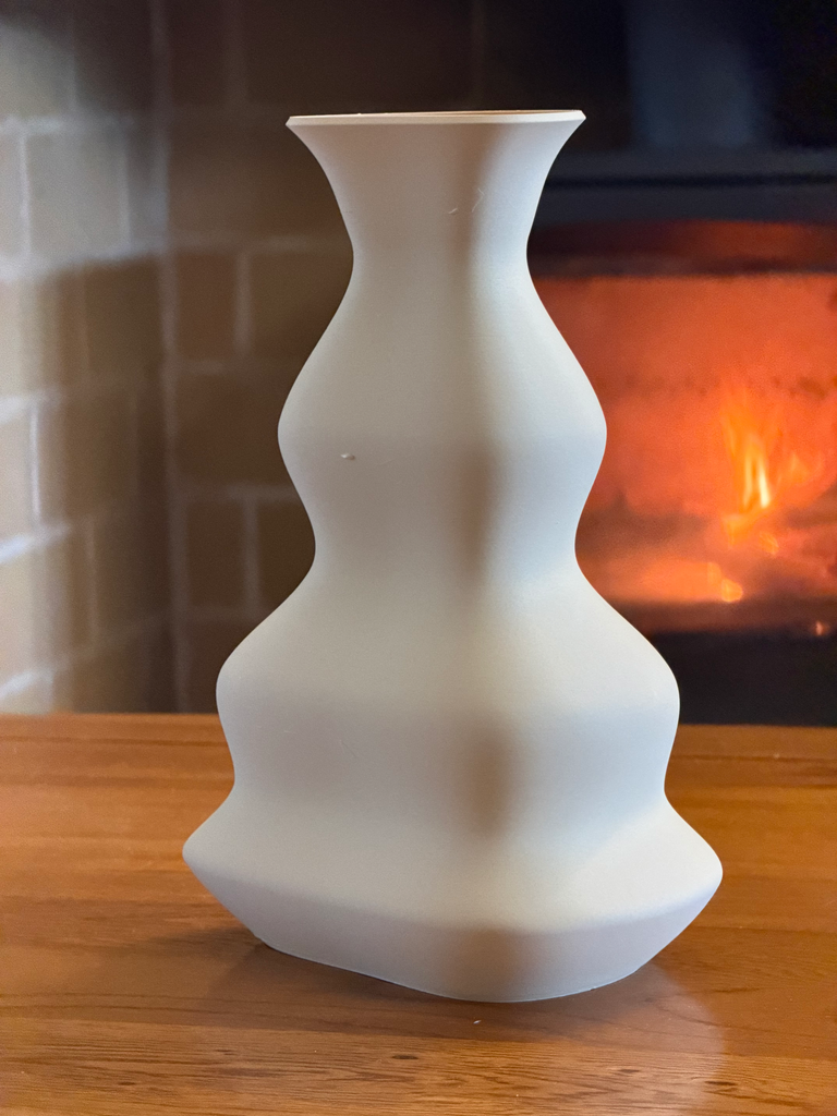 Asymmetric Drift Vase - Soft White