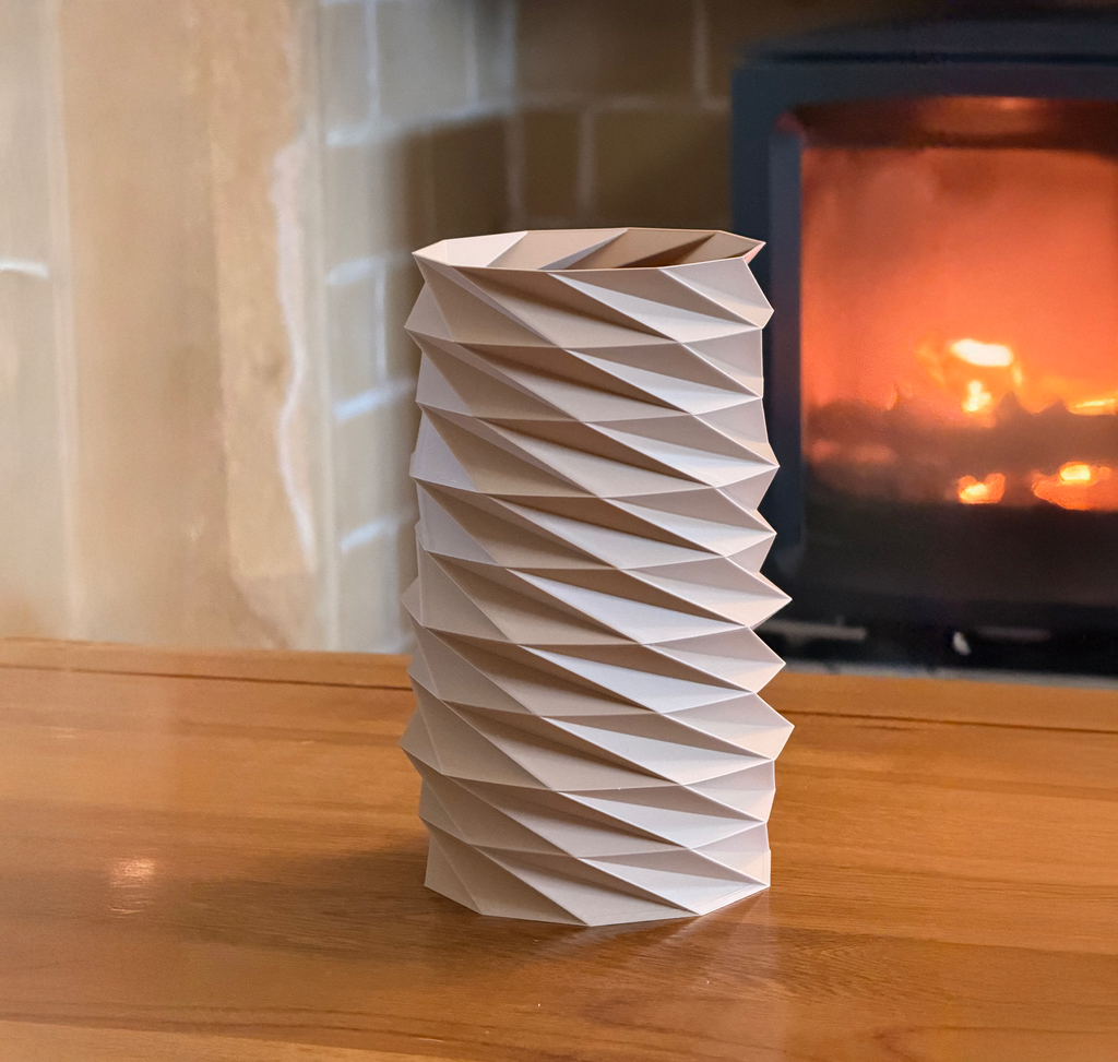 Faceted Origami Vase — Architectural Sculptural Piece