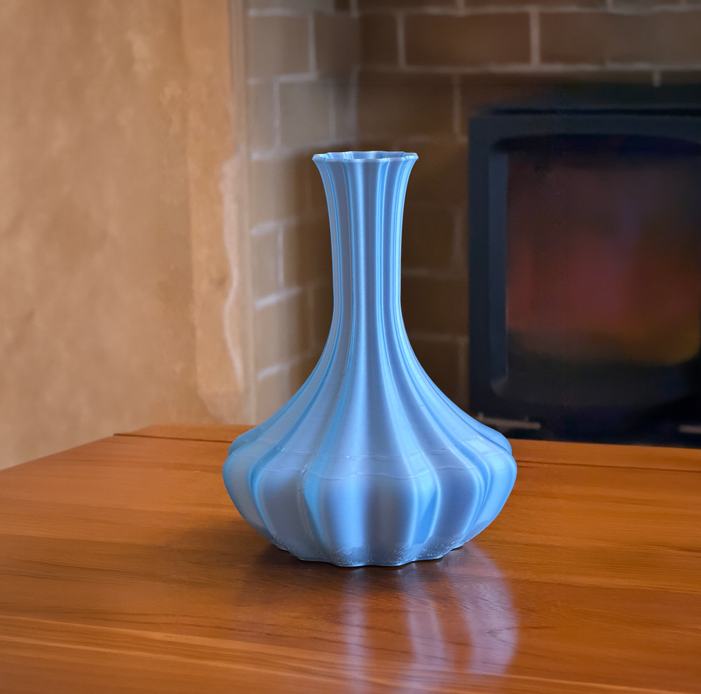 Flared Column Vase - Ice Blue