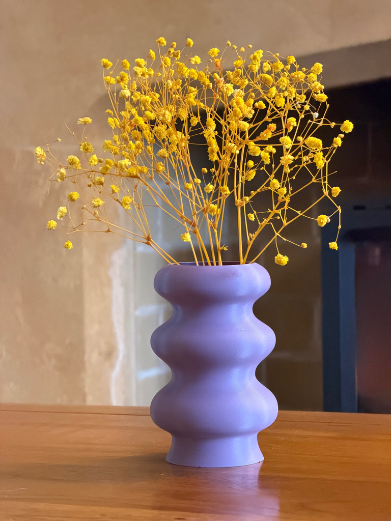 Ripple Column Vase - Pale Blue
